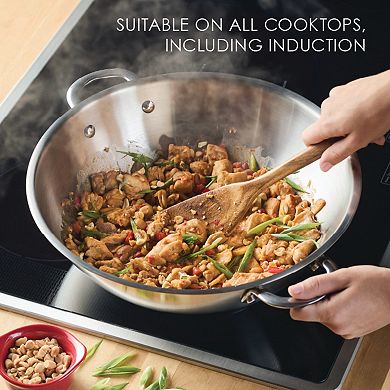 Rachael Ray® 14-in. Professional Stainless Steel Induction Wok