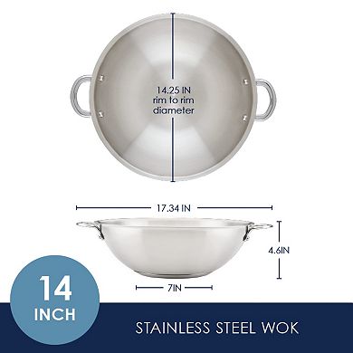 Rachael Ray® 14-in. Professional Stainless Steel Induction Wok