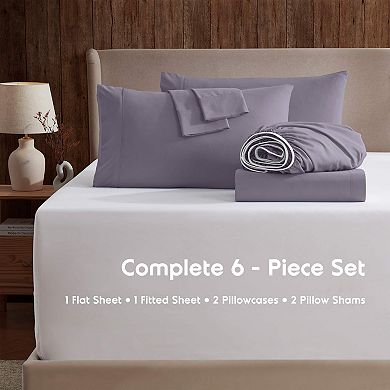 Hearth & Harbor 6 Piece Sheet Set - 21 inch Deep Pocket Fitted Sheet