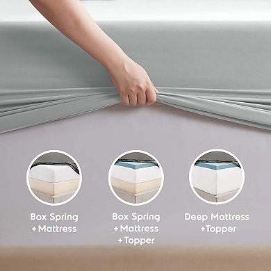 Hearth & Harbor 6 Piece Sheet Set - 21 inch Deep Pocket Fitted Sheet