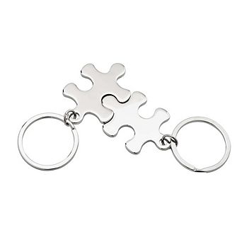 Set Of 2 Puzzle Pieces Keychains