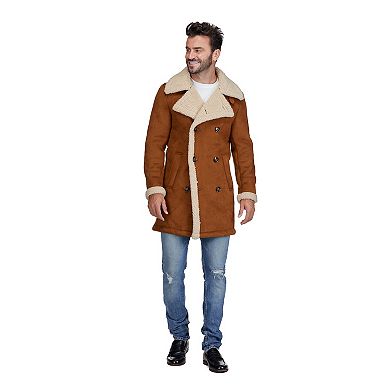 Braveman Faux Shearling Double Breasted Overcoat