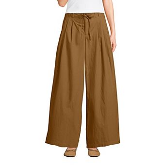 Women's Lands' End Tall Mid Rise Pleated Slouchy Pants