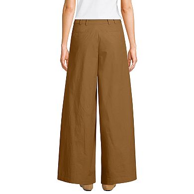 Plus Size Lands' End Linen High Rise Pleated Barrel Leg Pants
