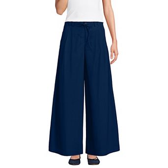 Plus Size Lands' End Linen High Rise Pleated Barrel Leg Pants