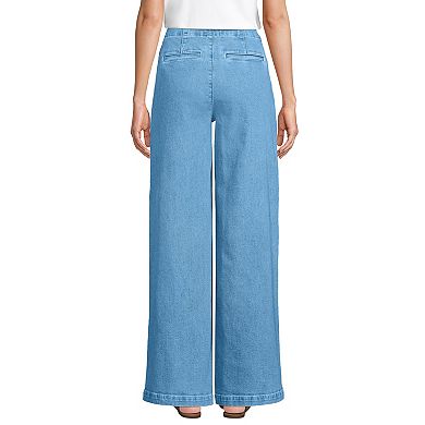 Women's Lands' End Soft Denim High Rise Wide Leg Pants