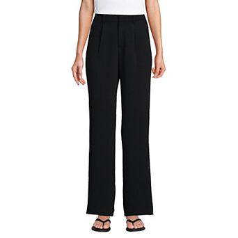 Women's Lands' End High Rise Pleated Wide Leg Pants