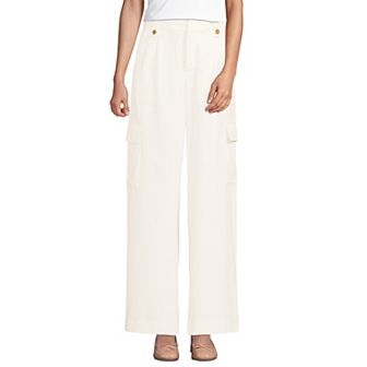 Women's Regular Lands' End High Rise Cargo Wide Leg Pants