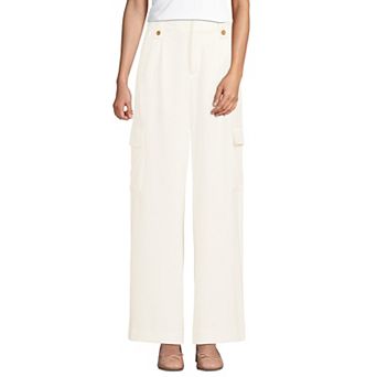 Women's Regular Lands' End High Rise Cargo Wide Leg Pants