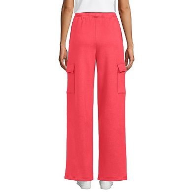 Women's Lands' End Serious Sweats High Rise Wide Leg Cargo Pants