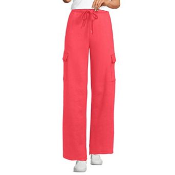 Women's Lands' End Serious Sweats High Rise Wide Leg Cargo Pants