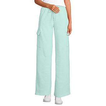 Women's Lands' End Serious Sweats High Rise Wide Leg Cargo Pants