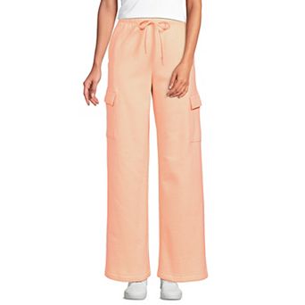 Women's Lands' End Serious Sweats High Rise Wide Leg Cargo Pants