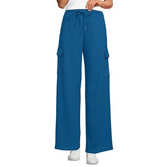 Women's Lands' End Serious Sweats High Rise Wide Leg Cargo Pants