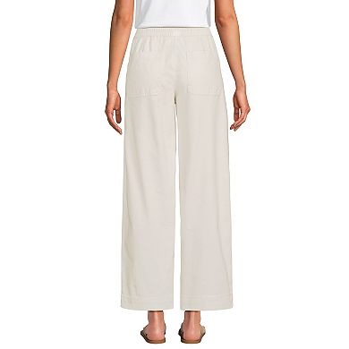 Women's Lands' End Herringbone Chino High Rise Drawstring Ankle Pants