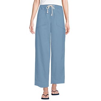 Women's Lands' End Herringbone Chino High Rise Drawstring Ankle Pants