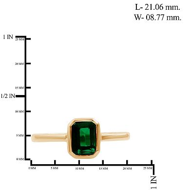 Jewelexcess Gold Over Sterling Silver Lab-Created Gemstone Solitaire Ring
