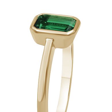 Jewelexcess Gold Over Sterling Silver Lab-Created Gemstone Solitaire Ring