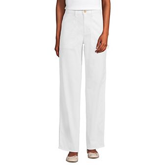 Petite Lands' End Herringbone Chino High Rise Utility Pants