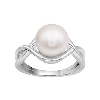 Jewelexcess Sterling Silver Freshwater Cultured Pearl Ring