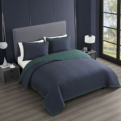 Bebejan 100% Cotton Sateen 3 Piece Textured Quilted Coverlet Set