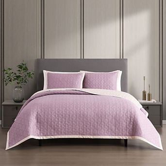 Bebejan 100% Cotton Sateen 3 pc Textured Quilted Coverlet Set