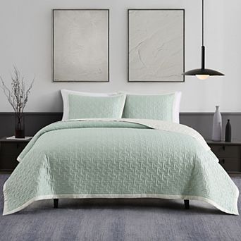 Bebejan 100% Cotton Sateen 3 pc Textured Quilted Coverlet Set