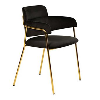 Upholstered Dining Chair with Gold Stainless Steel Legs Axis Collection