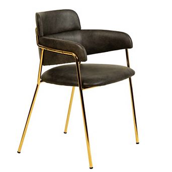 Upholstered Dining Chair with Gold Stainless Steel Legs Axis Collection