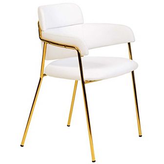 Upholstered Dining Chair with Gold Stainless Steel Legs Axis Collection