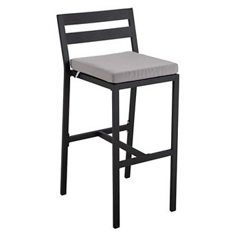 Chelsea Patio Bar Stool in Powder-Coated Aluminum Frame with Removable Cushion
