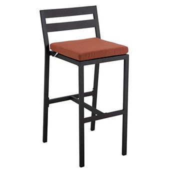 Chelsea Patio Bar Stool in Powder-Coated Aluminum Frame with Removable Cushion