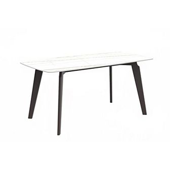 Leisurmod Krevor Dining Table With Sintered Stone Tabletop And Steel Legs