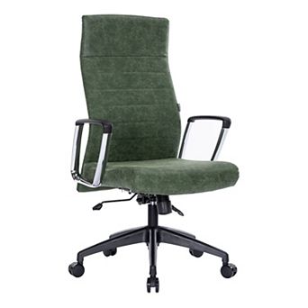 Leisuremod Hilton Leather Office Chair In Green