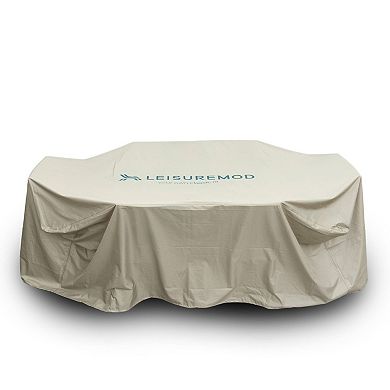 Leisuremod Modern Chelsea Rectangular Outdoor Rain Cover For 63" Patio Dining Table And Chairs Set