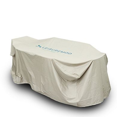Leisuremod Modern Chelsea Rectangular Outdoor Rain Cover For 63" Patio Dining Table And Chairs Set