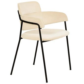 LeisureMod Axis Upholstered Dining Chair with Powder-Coated Stainless Steel Legs