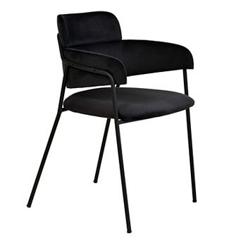 LeisureMod Axis Upholstered Dining Chair with Powder-Coated Stainless Steel Legs