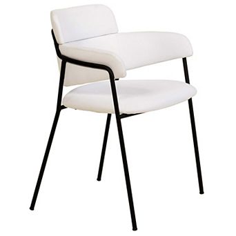 LeisureMod Axis Upholstered Dining Chair with Powder-Coated Stainless Steel Legs