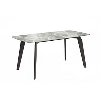 Leisurmod Krevor Dining Table With Sintered Stone Tabletop And Steel