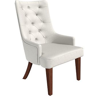 Dining Chair in Leather/Velvet Diamond-Tufted Design Side Chair in Rubberwood