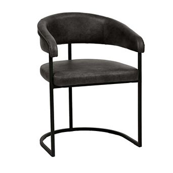 LeisureMod Aero Upholstered Dining Chair with Brushed Stainless Steel Legs