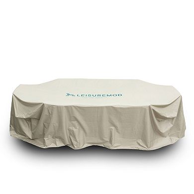 Leisuremod Modern Chelsea Rectangular Outdoor Rain Cover For 87" Patio Dining Table And Chairs Set