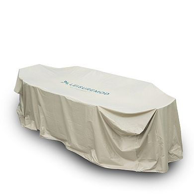 Leisuremod Modern Chelsea Rectangular Outdoor Rain Cover For 87" Patio Dining Table And Chairs Set