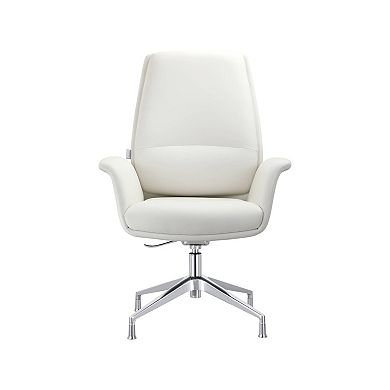 Leisuremod Summit Office Chair In Faux Leather And Aluminum Frame With Adjustable Height And Swivel
