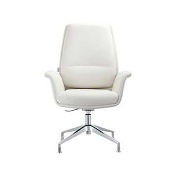 Leisuremod Summit Office Chair In Faux Leather And Aluminum Frame With Adjustable Height And Swivel