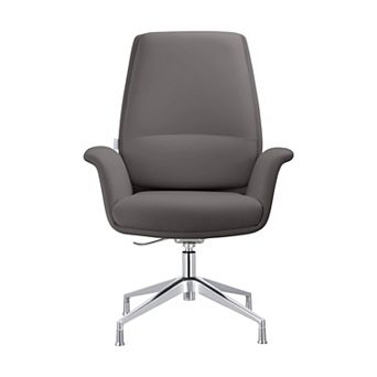 Leisuremod Summit Office Chair In Faux Leather And Aluminum Frame With Adjustable Height And Swivel