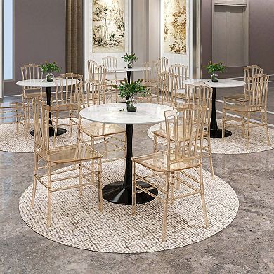 Synth Acrylic Dining Chair Modern Windsor Back Design Synth Collection Set of 2