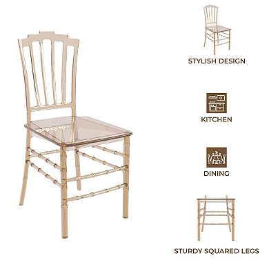 Synth Acrylic Dining Chair Modern Windsor Back Design Synth Collection Set of 2