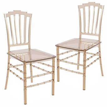 Synth Acrylic Dining Chair Modern Windsor Back Design Synth Collection Set of 2